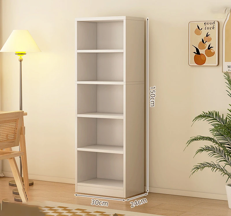 Home Decor White Wood Bookshelf Book Cube Storage Display Open Shelf Narrow Bookcase