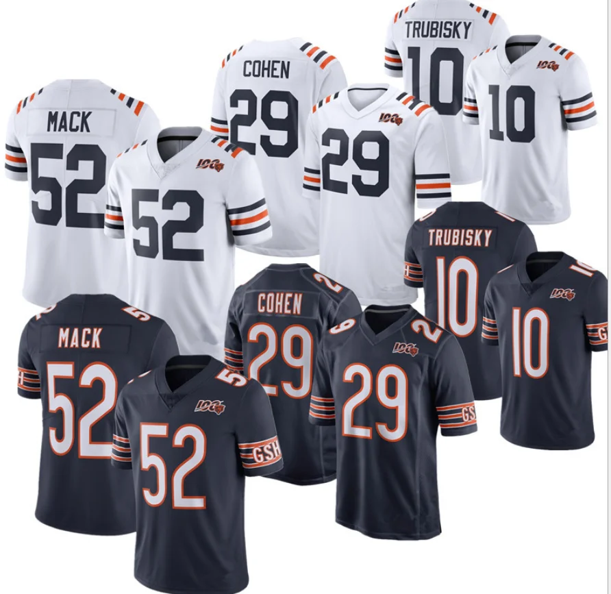
Custom Football Uniforms soccer Jerseys New 2020 Men Sublimation Custom Embroidery Oem 52# Mack 29#Cohen 10# 54#58# 