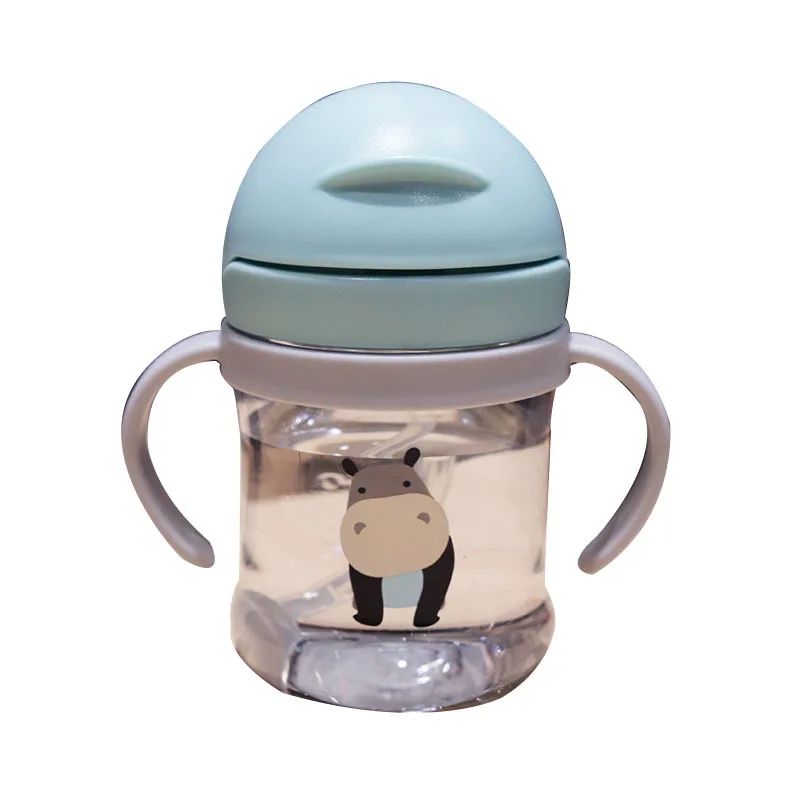 Soft Eco Childrens Bpa Free Thermal  Children Baby Kids Clear Plastic Water Drink Bottle With Straw And Handle Sublimation
