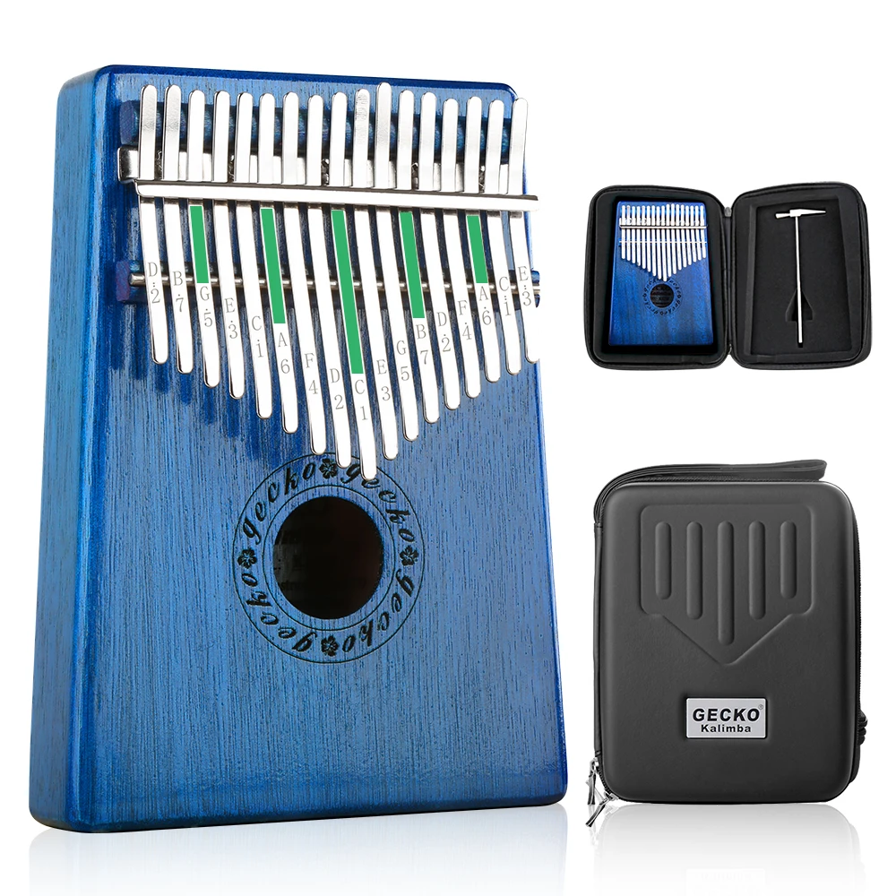 Gecko Blue kalimba parts Thumb Piano Musical instrument 17Keys  Kalimba