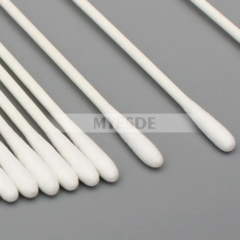 Strong adsorption Lint Free Cleanroom Silicone oil-free Purification Cleanroom cotton swabs With Paper Handle