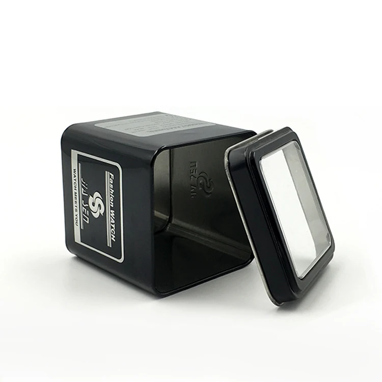 USB Disk Bangle Bracelet Wrist Headset Metal Packaging Box High Quality Watch Tin Box With PVC Window