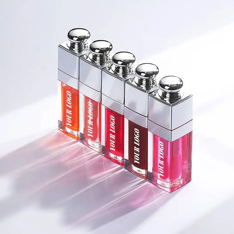 Custom Logo Private Label Glossy Lip Oil Non-stickyl Moisturizing Lip Plumper Moisturizing Nature Lip Care Oil