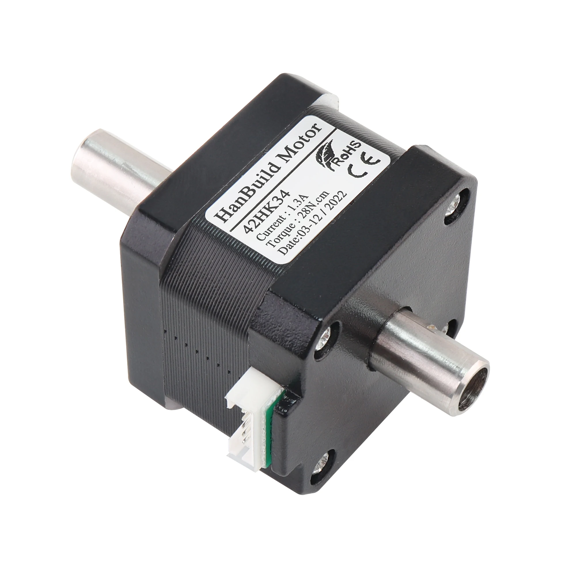 HanBuild Nema17 Stepper Motor 1.3A 28N.CM 42HK34 Hollow biaxial motor 4-lead for CNC 3D printer 42 double shaft motor