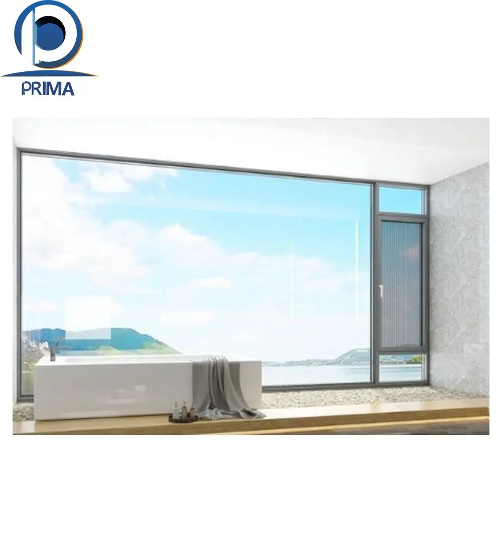 Prima industry Aluminium swing windows and door design usa white  triple sliding balcony swing window with sash