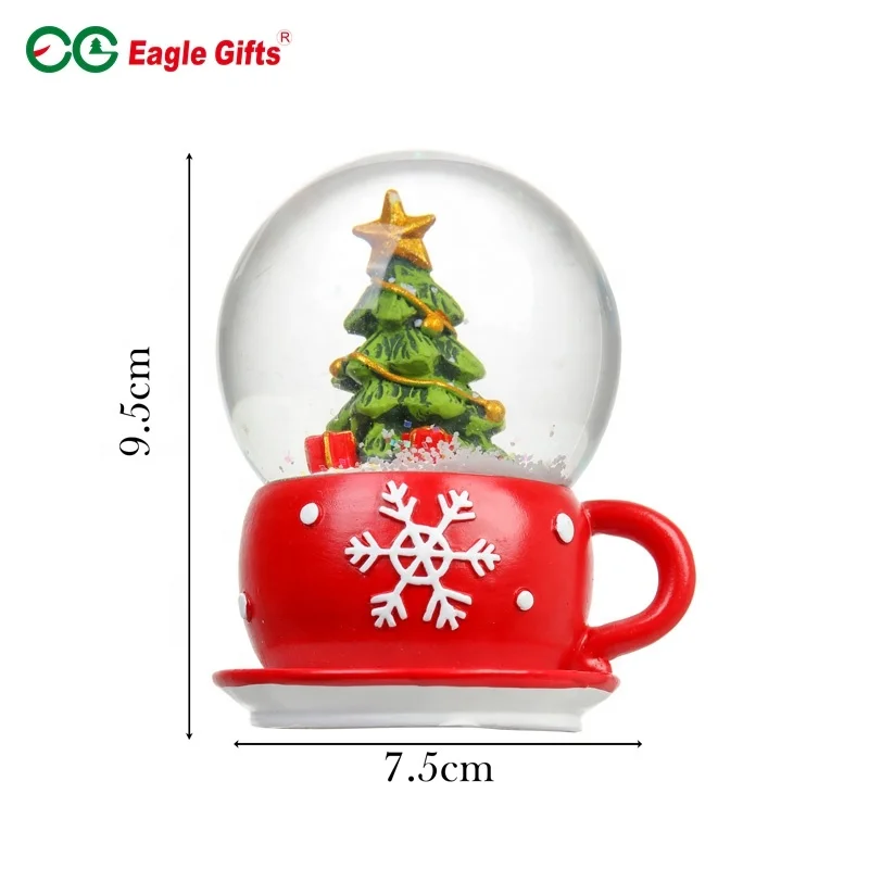 EAGLEGIFTS Hot Sale Resin Custom Made Christmas Water Polyresin Snow Globe Christmas Gift