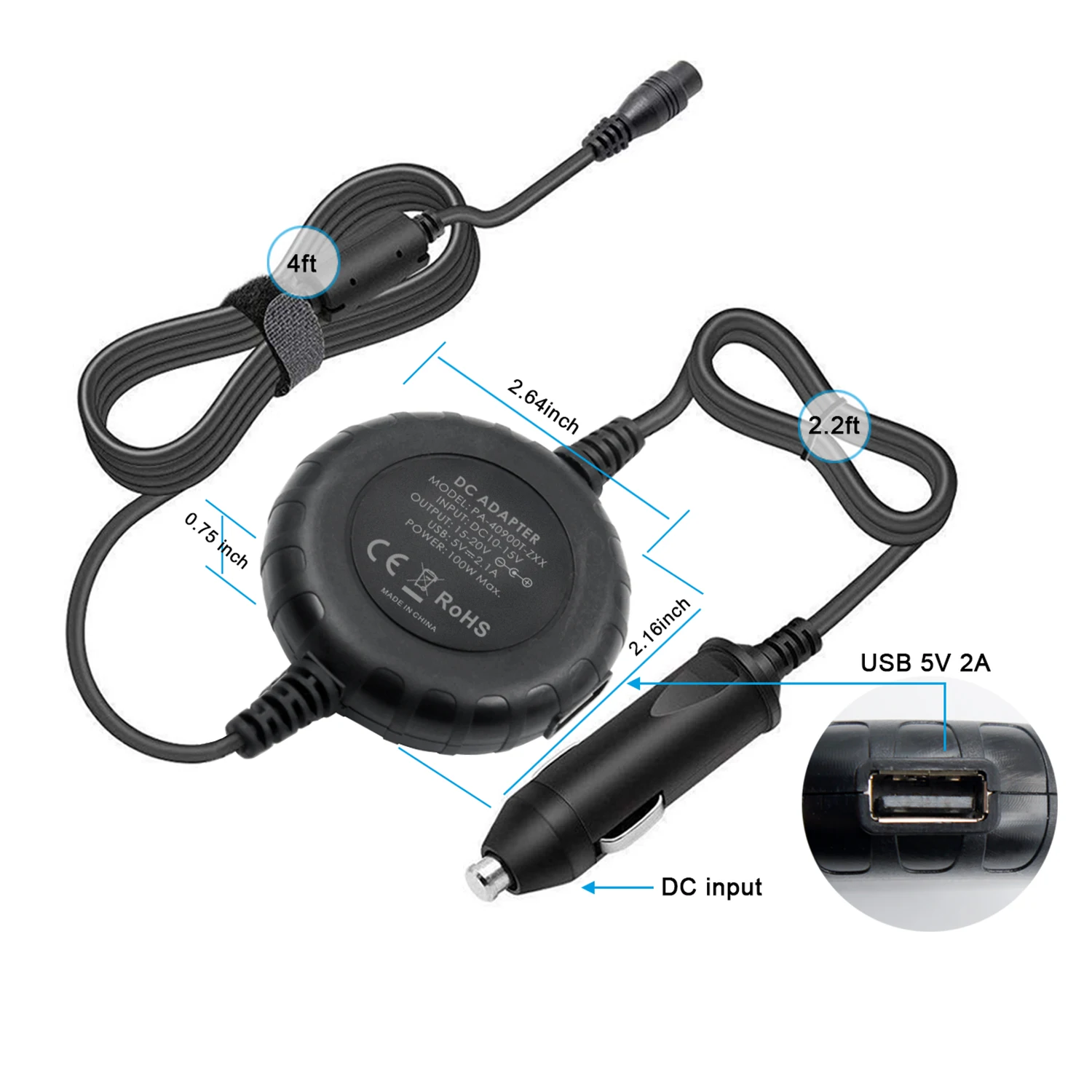 100W 15V 16V 18 5 V 19V 19 20V Универсальный Ноутбук Автомобильное зарядное устройство для Asus с адаптером переменного тока питания ноутбука Acer Dell HP Lenovo IBM USB 5V
