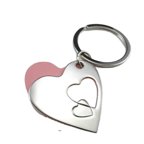 Оптовая продажа, индивидуальный логотип, фирменные сувениры, подарок, недорогой металлический брелок, сделанный на заказ брелок с сердцем