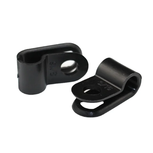 
 Прямая поставка с фабрики, 500 шт. в упаковке, 1/2 дюйма, 12,7 мм, черный Маленький Нейлоновый r-образный винт, зажим для электрического кабеля  