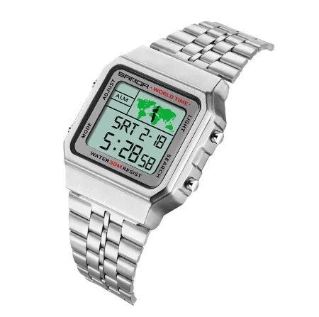 SANDA Top Brand Luxury LED Digital Watch 5ATM Waterproof Diving Men Sports Clock Electronic Watch Relogio Masculino