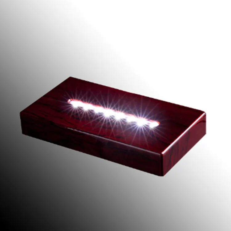 8 LED Light Stand Base  Rectangle Display Pedestal for 3D Crystal Glass Art  AC/USB Operated  Lighted Mirror Box for Centerpi