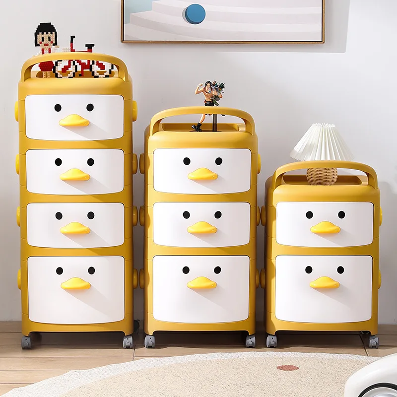 Smart-Furn Lucky Duck toy storage cabinet kid baby child clothe organizer with drawer shelf wardrobe box rack basket bin shelve