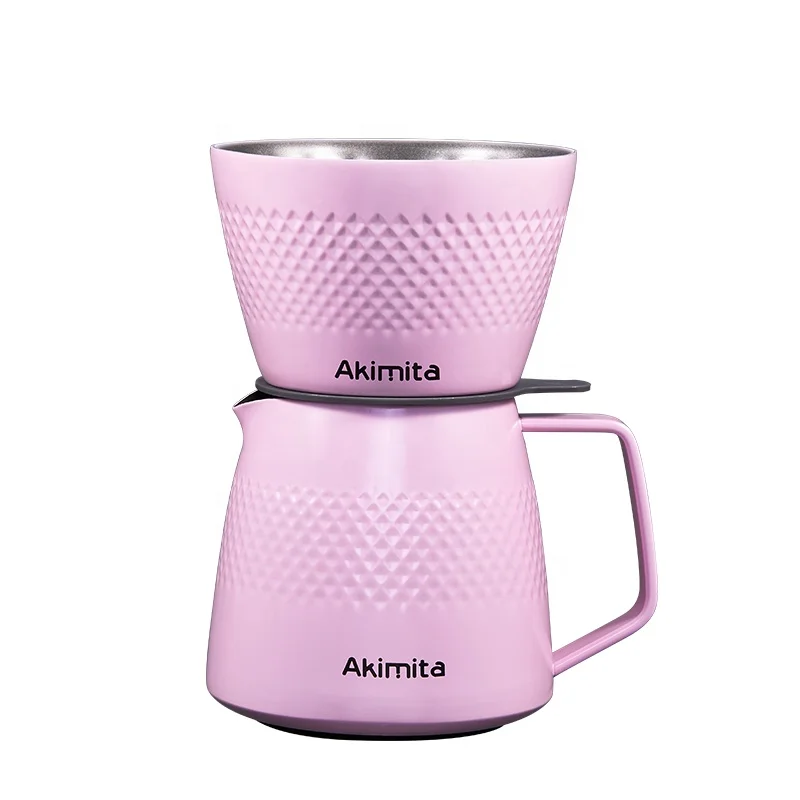 High Quality V60 Coffee Dripper 2 Cups 4 Cups Coffee Pour Over Filter Cone Coffee Drip Server Stainless Steel