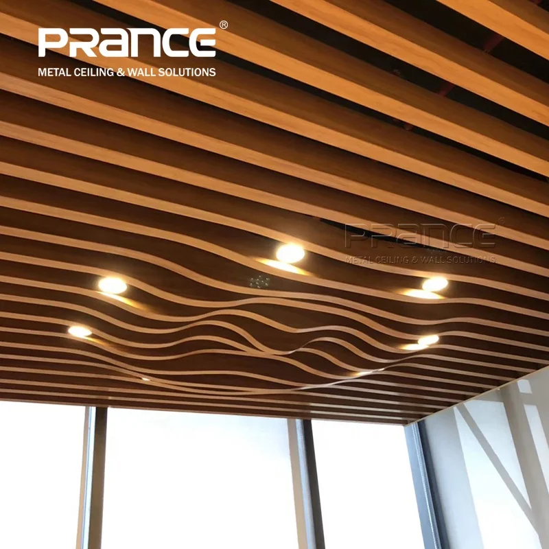 Metal Wavy Square Tube baffle Ceiling Design