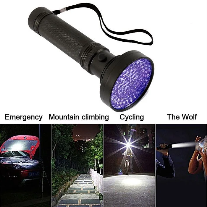 Multi-function LED ultraviolet flashlight UV fluorescent agent detection flashlight outdoor camping light