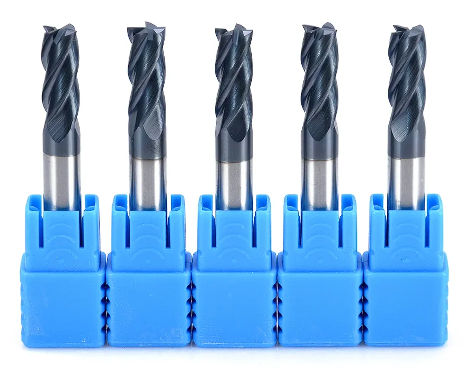 1/8 3/16 1/4 5/16 3/8 1/2 inch milling cutter CNC Tools 4flute HRC55/58/60/65 solid carbide end mill for steel router bits