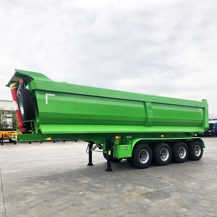 2025 New 4 Axles Dumping Trailer Heavy Load 80-100 Ton Sand Stone Cargo Side Rear Tipper Dump Semi Trailer In Africa In Nigeria