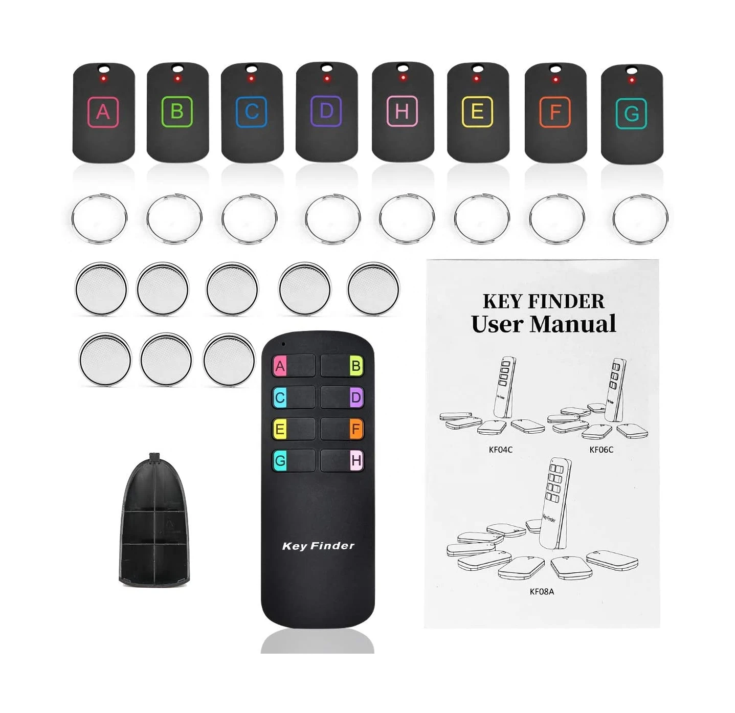 SmallOrders G020925 85 decibel sound and 115 feet remote Key finder wireless item locator with letter key tracker keychain