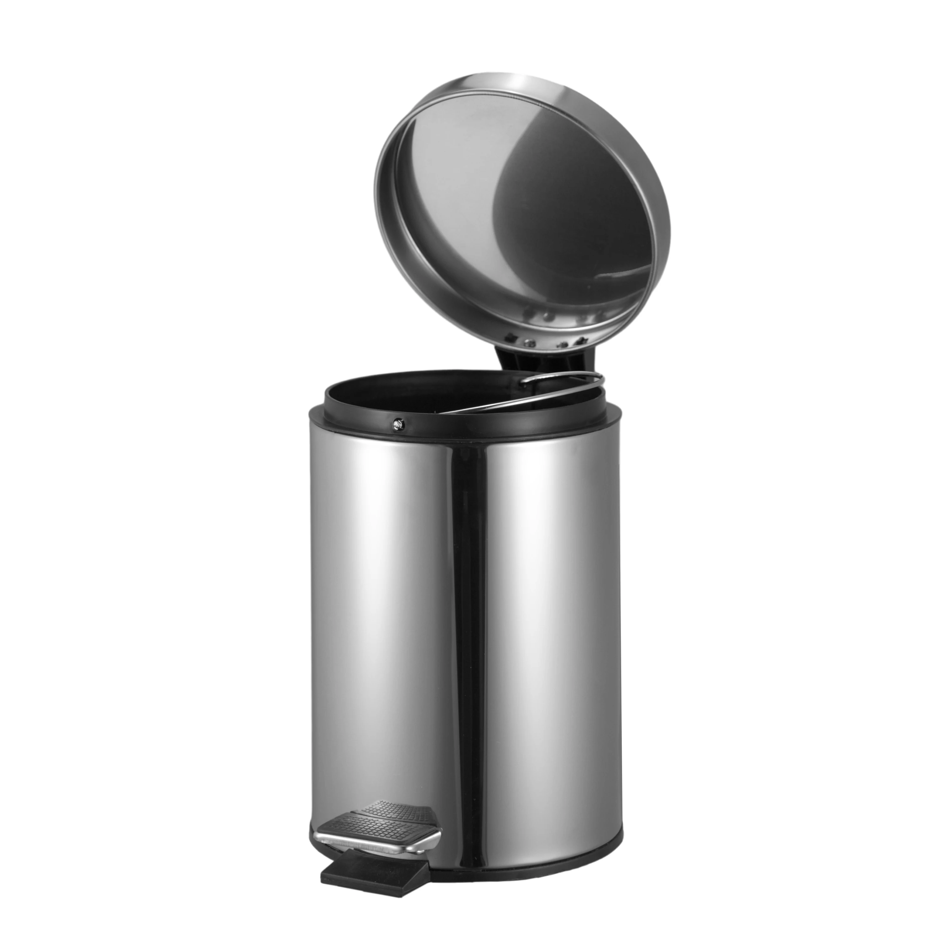 Mini mirror light metal pedal trash can for bathroom bedroom waste bin