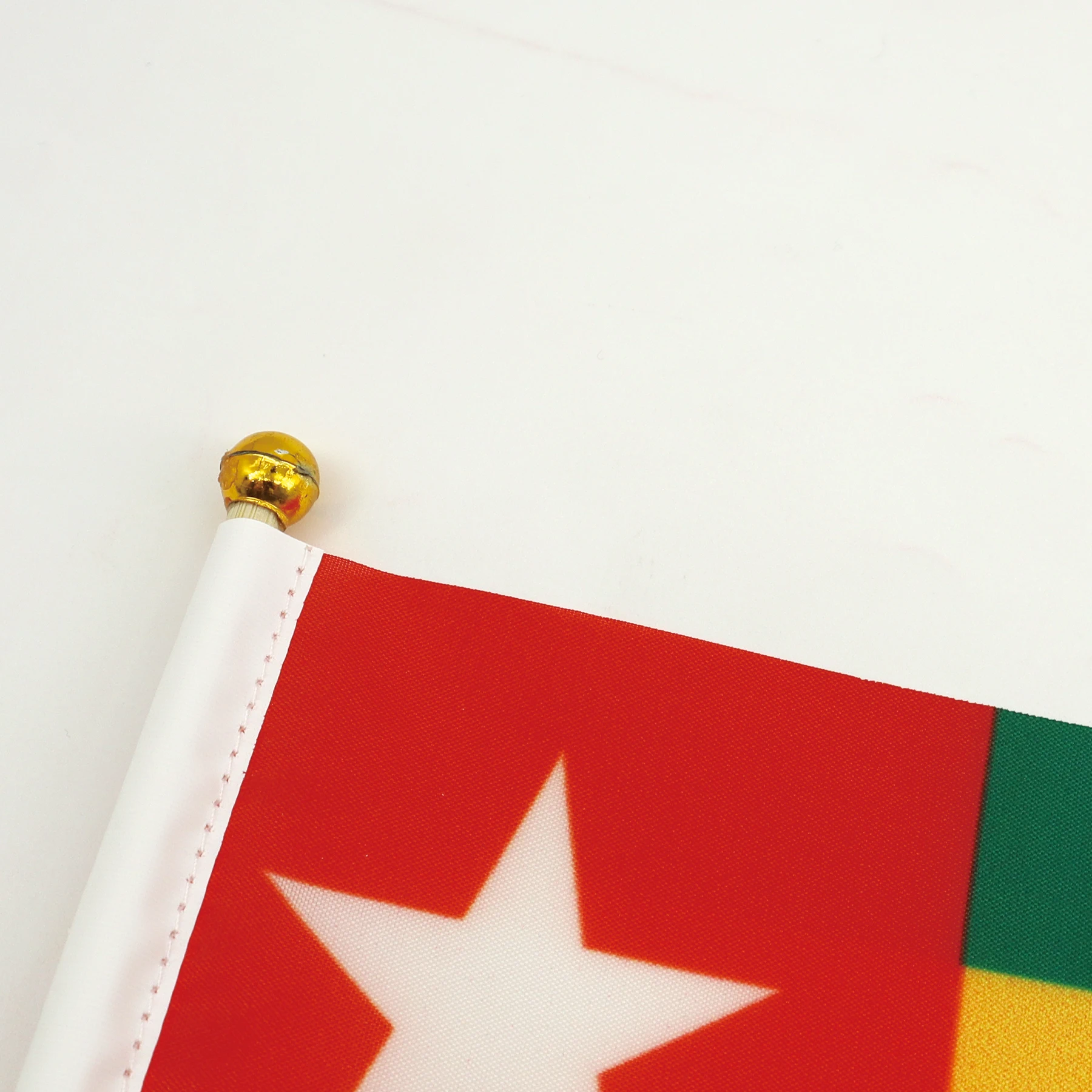 2024 Factory Hot Sale Togo  Wooden Pole Hand-Waved Flag  for General Holiday