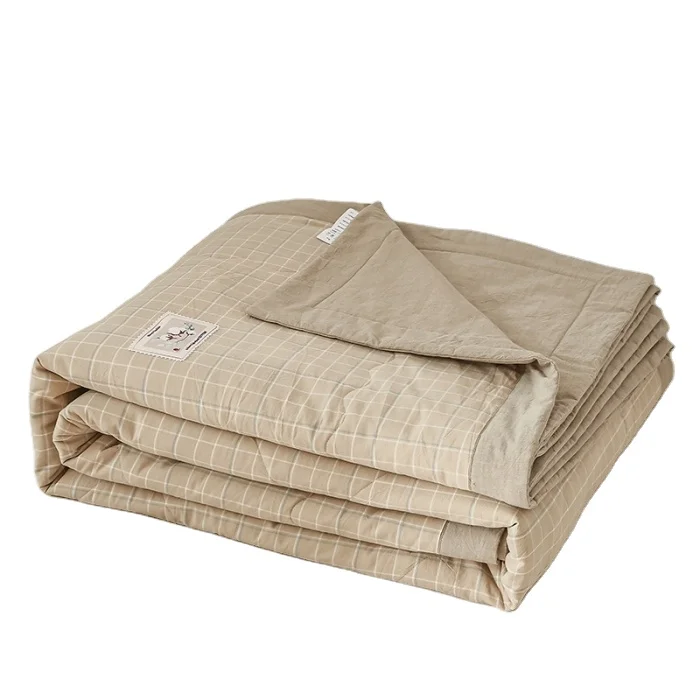 Современный дизайн, окрашенная пряжа, летнее одеяло из промытой ткани, Хлопковое одеяло 238