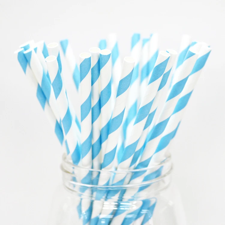 Wholesale Price Striped Paper Drinking Straws For Party Favors Supplies