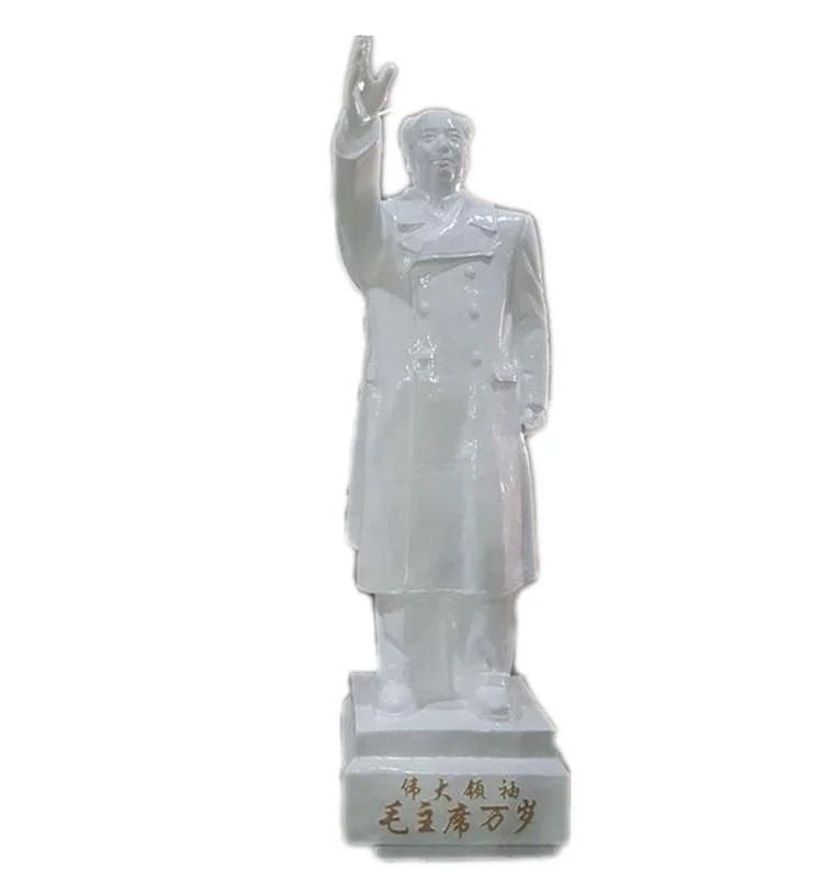 Chairman Mao Sculpture Mao Zedong Stand Statue Jade-Like Great Man Effigies