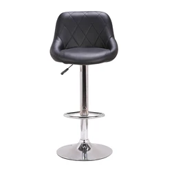 Custom Design Minimalist Lift Bar Chairs Adjustable Rotatable Leather High Bar Chair With Back