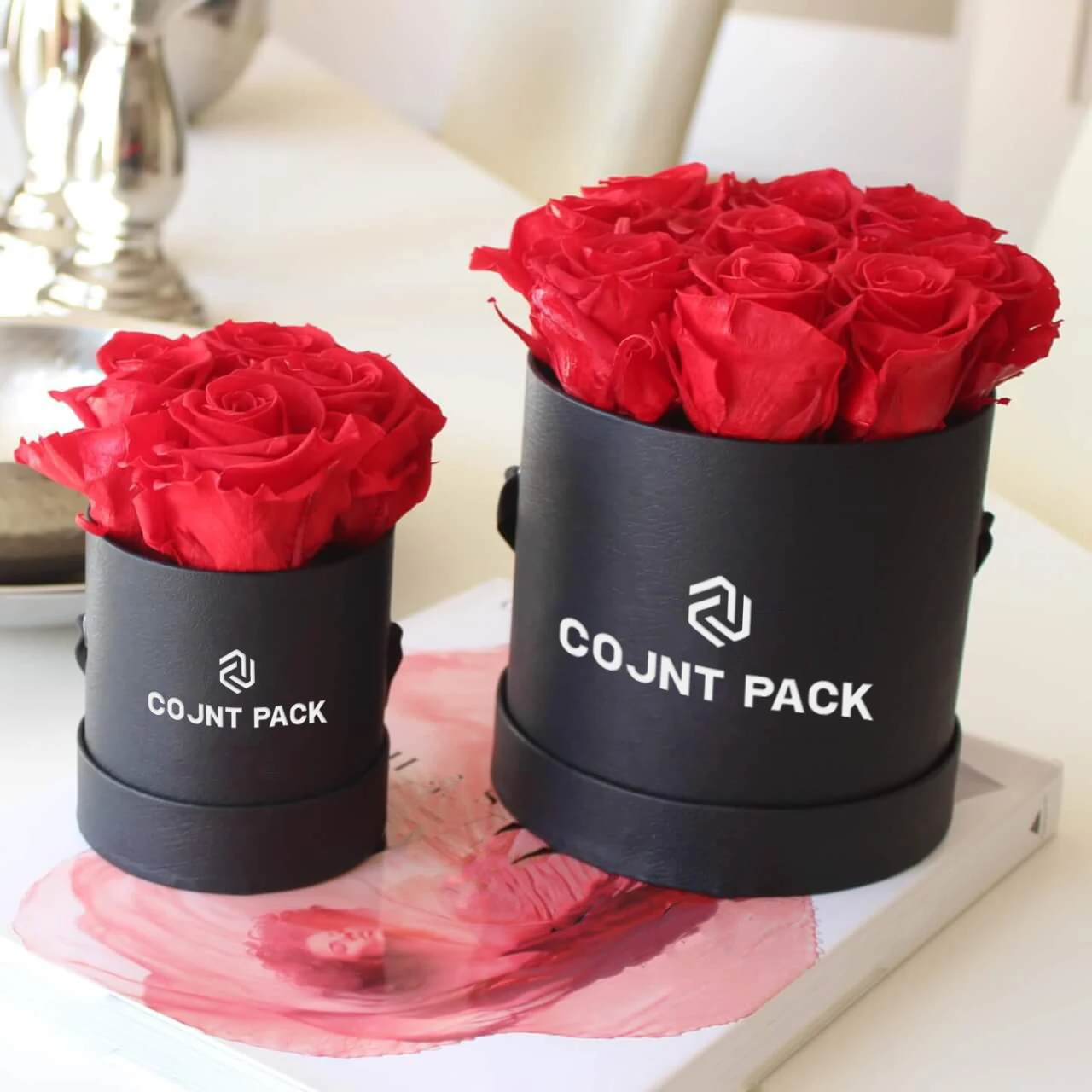 Low Price Packaging Round Gift Box for Single Rose Floral Mom Flower Box