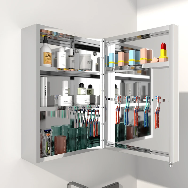New Develop Design Bathroom Mirror Storage Cabinets Stainless Steel Mirror Cabinet Medicine Cabinet Big Storage