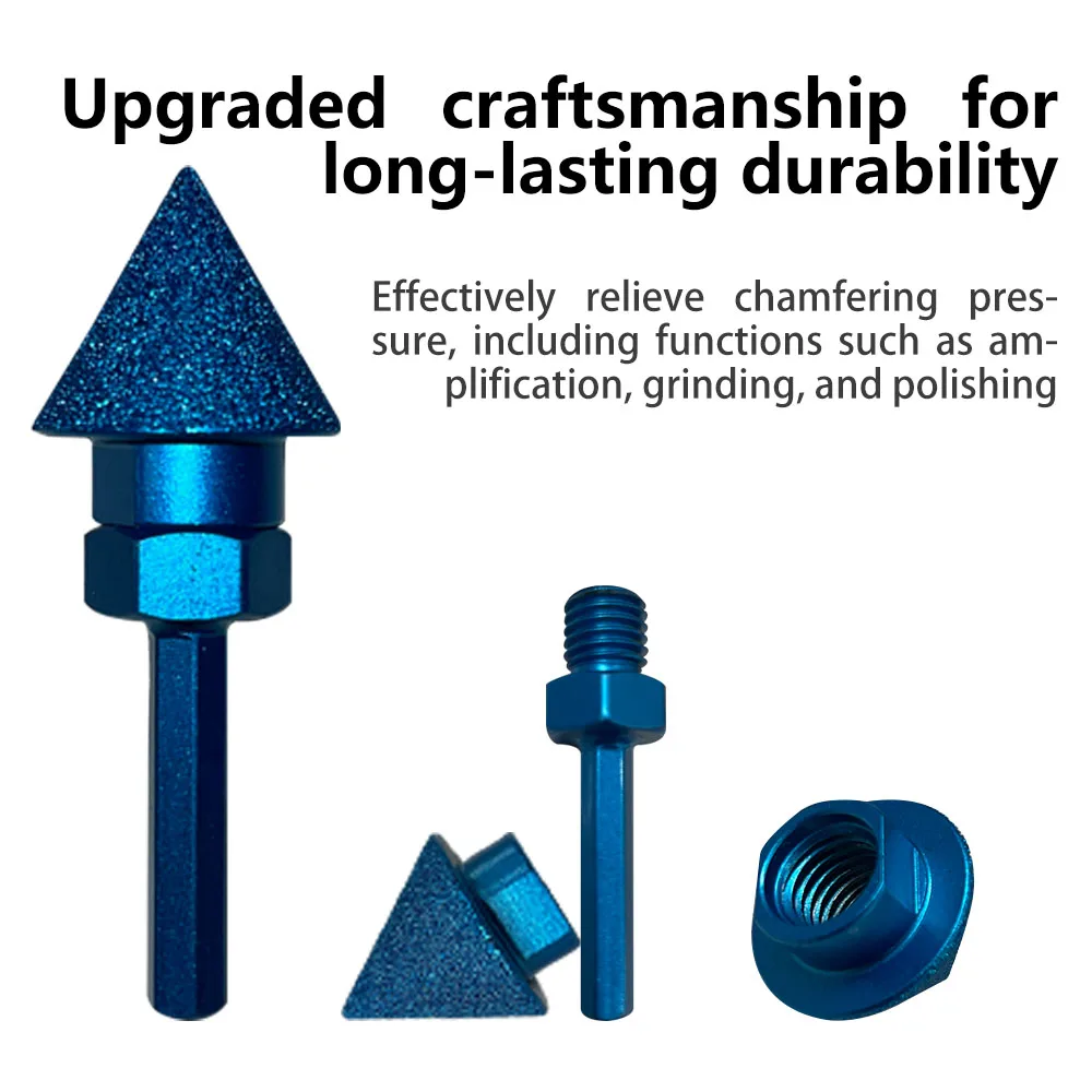 Vacuum brazed diamond cone chamfer bit for expanding stone hole chamfer