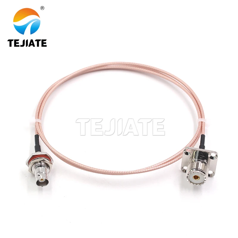 RF Coaxial Customizable UHF/M female four-hole flange to BNC Large Hexagon Female for RG316 cable extension cable BNC to UHF/M