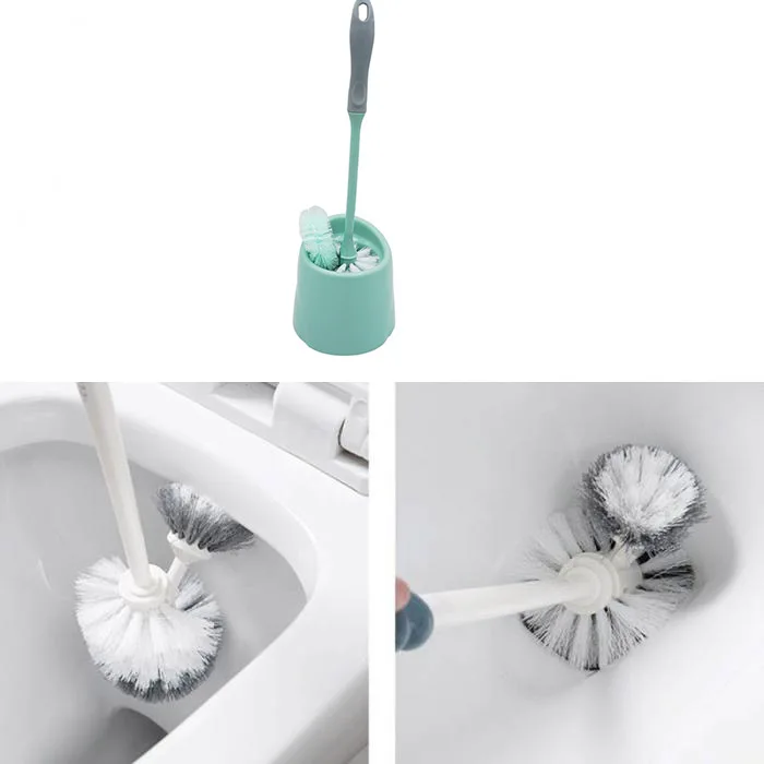 Double hockey toilet brush cleaning round toilet brush