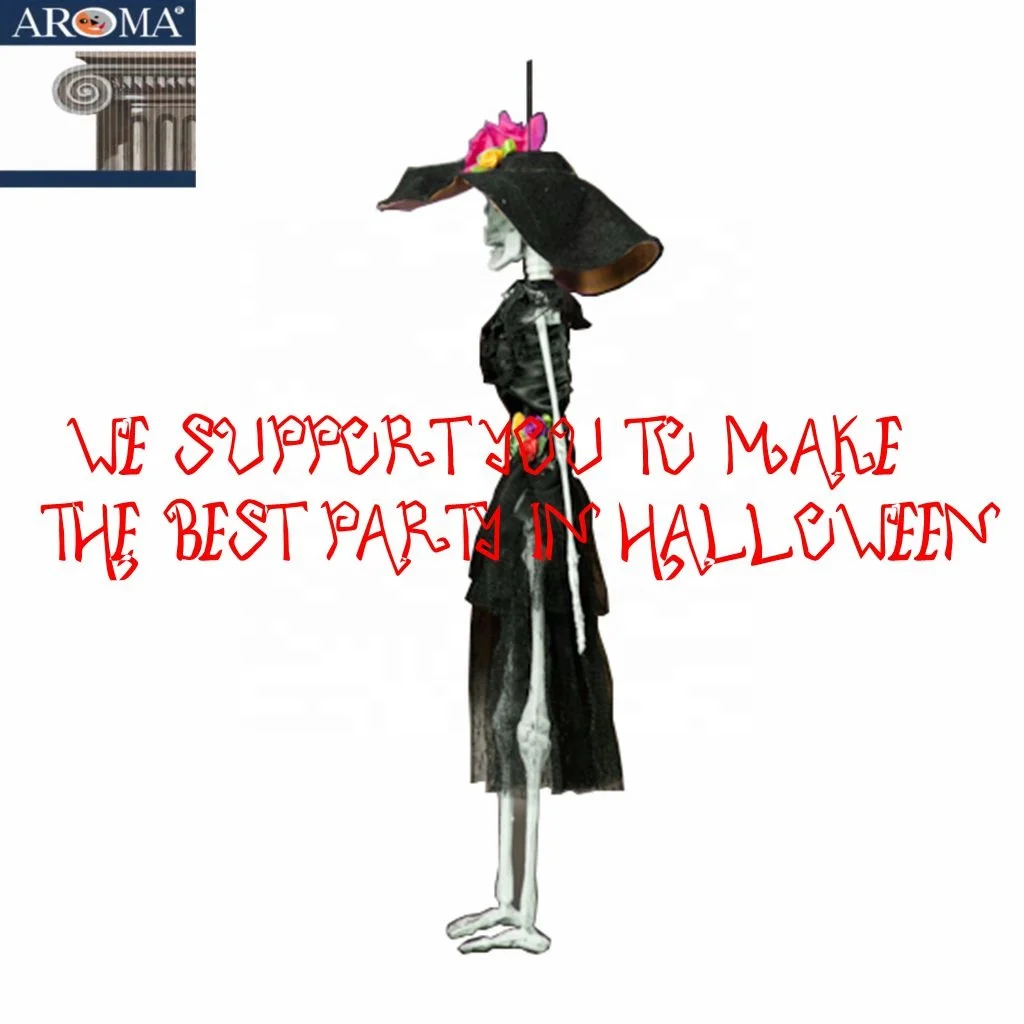 Halloween Death Day Decor Female Skeleton Ghost in Skirt Haunted House Party Hanging Plastic Props ARW17-2 MODEL