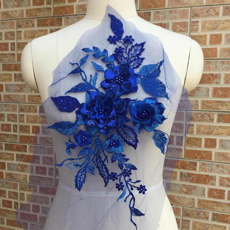 Hot Fashion Embroidery 3d Flower Lace Fabric Tulle Lace for Dress