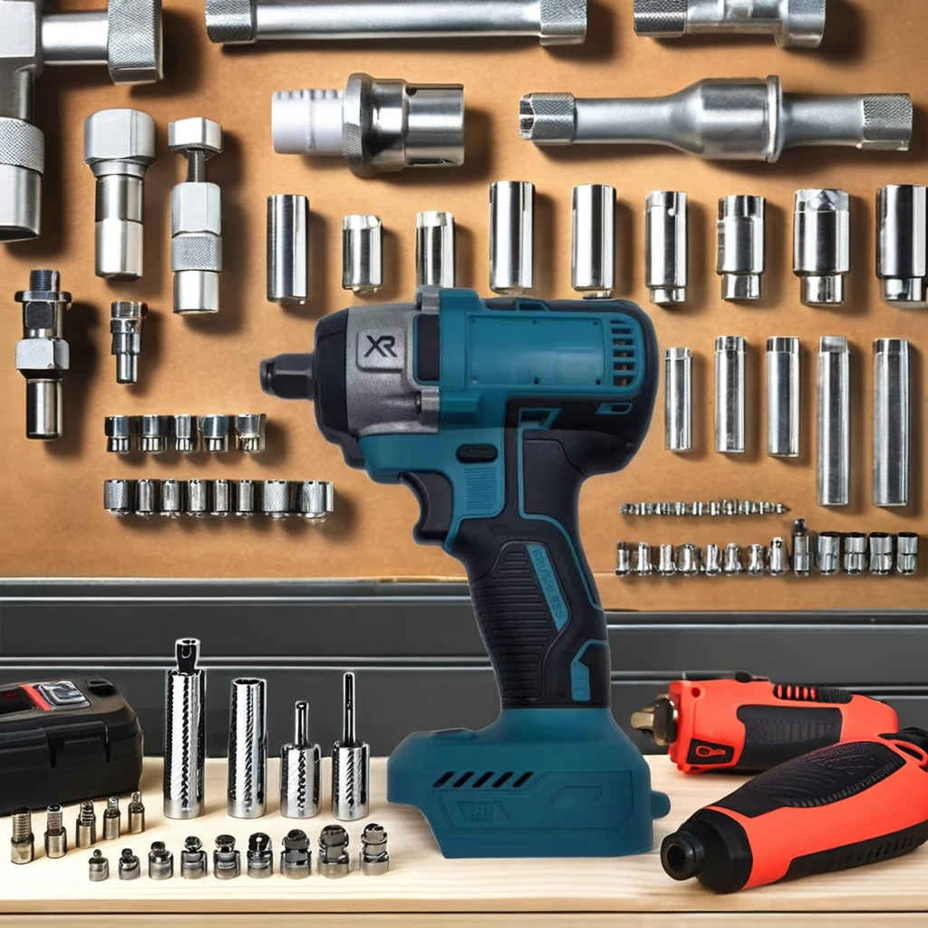 Industrial Grade Cordless Electric Impact Wrench Set Including Socket Wrench for Convenient Use
