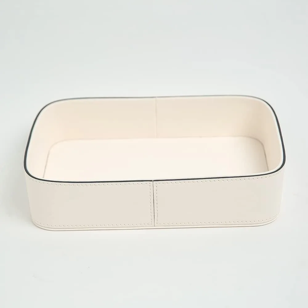 Pu Leather Bedside Storage Tray For Key Mobile Phone Coin Wallet Watch Debris Collection