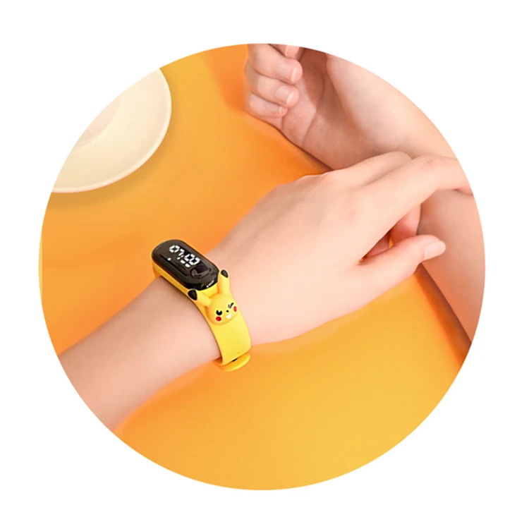 Cartoon LED Sports Clock watch wrist led kid watches For children infantils Kids Gif