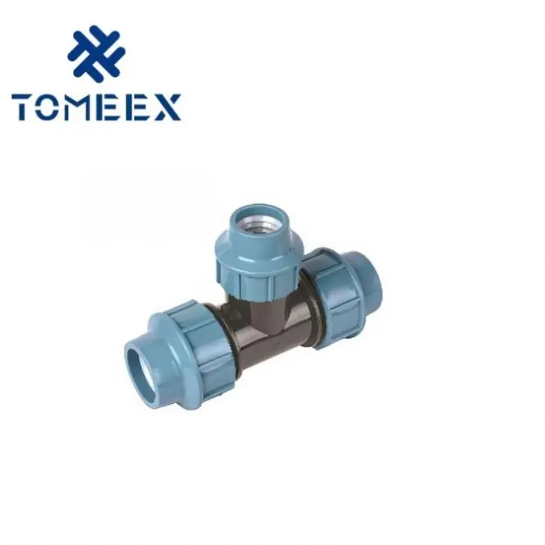 Wathet Blue TEE pp  pe compression hdpe pipe fittings irrigation for water supply