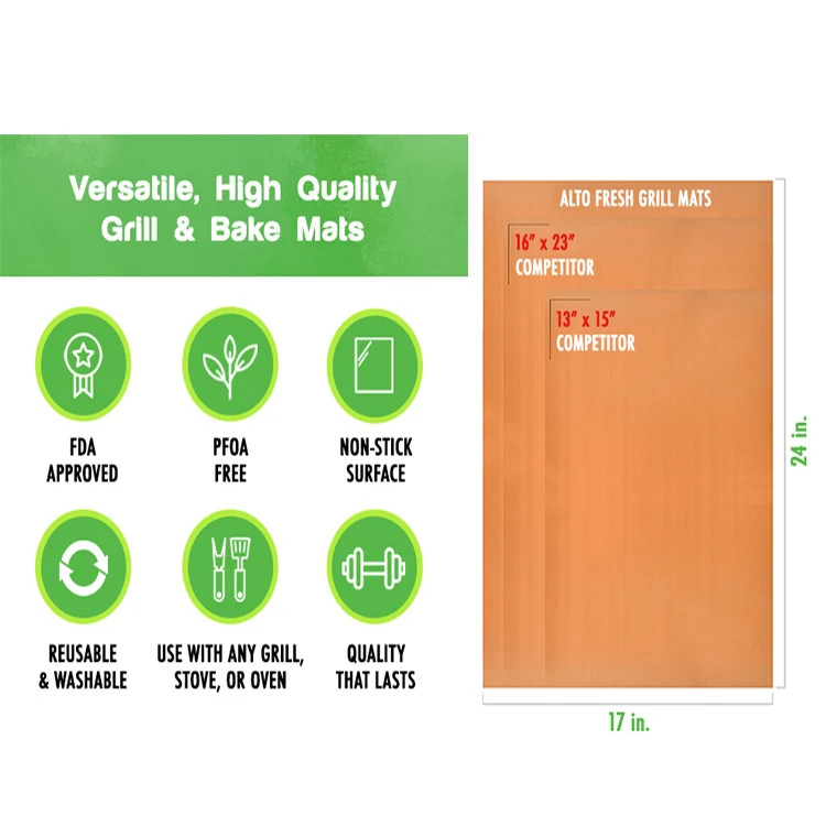 Hot Sale BBQ Grill Mat Nonstick Reusable Dishwasher Safe Barbecue Cooking Mats