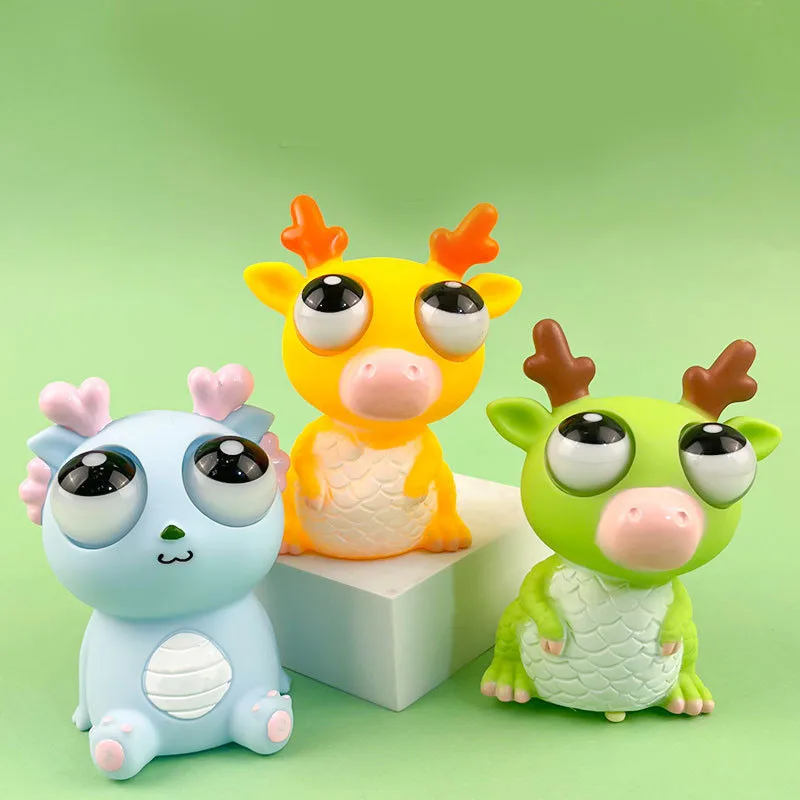 Hot Selling Creative Pop Eye Dragon Pinch Happy Pressure Relief Toy Squeeze Googly Eye Dragon Doll Vent Toy