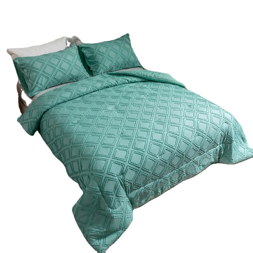 Индийский в клетку 100% хлопковый комплект из 3 предметов одеяла полиэстера с принтом стиле пэчворк Ручной Работы