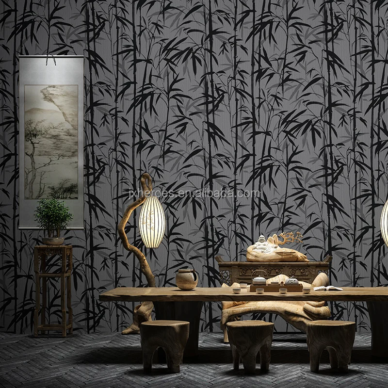 Роскошный китайский стиль Chinoiserie бамбуковый узор кабинет спальня ПВХ обои в рулонах
