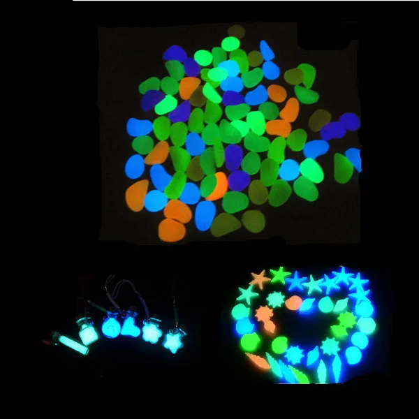 cheap multi-color glow in the dark pebbles super lighting yard landscape bike way path aquarium decor fluorescent stones cobbles