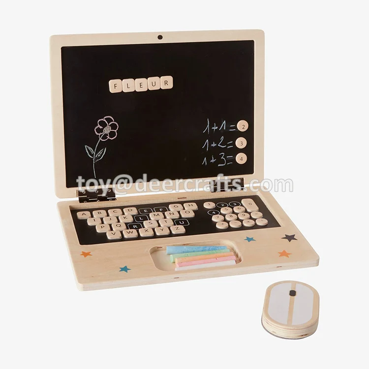 Wooden Computer Shape Chalkboard Wooden Art Easel Kids Drawing Board For Kids DB12211