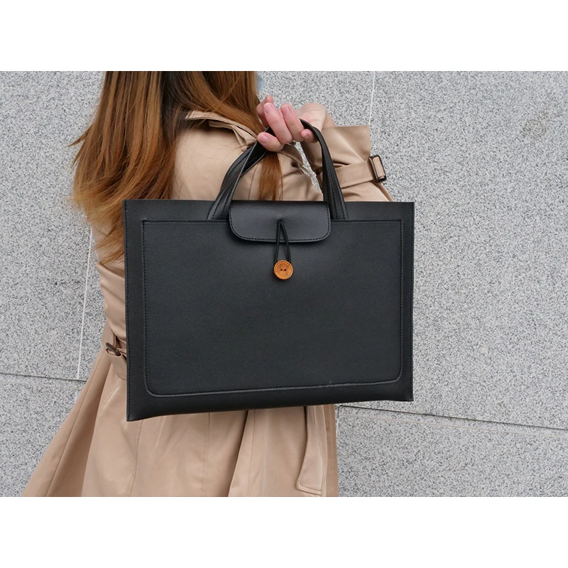 14 inch Laptop Sleeve bag durable pu leather for macbook case 10 12 13 tablet cover bag 15 inch notebook cover black