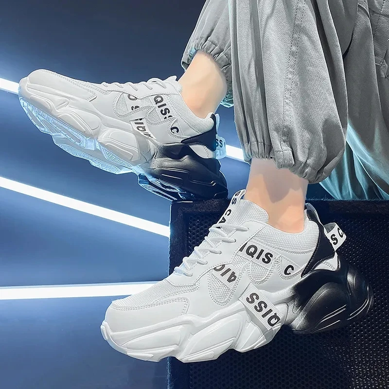 New Mesh Male Sneakers Fashion Sneakers For Men 2023 Breathable Non-slip Running Shoes Men Light Casual Shoes White Size 36-45
