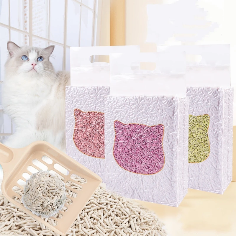 Selected Quality Strong Clumping Plant Mix Cat Litter Biodegradable Fast Absorbent Tofu Cat Litter