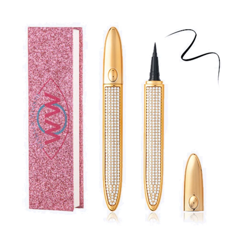 
2021 new arrivals waterproof glitter color magic eyeliner private label adhesive eyeliner glue pen for 3d mink eyelashes 