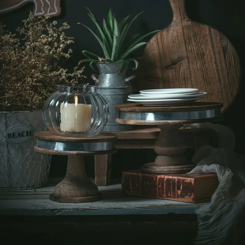 Wholesale Decorative Farmhouse Retro Solid Wood Tray Beautiful Rustic Wooden Wedding Serving and Holiday Home Decorations